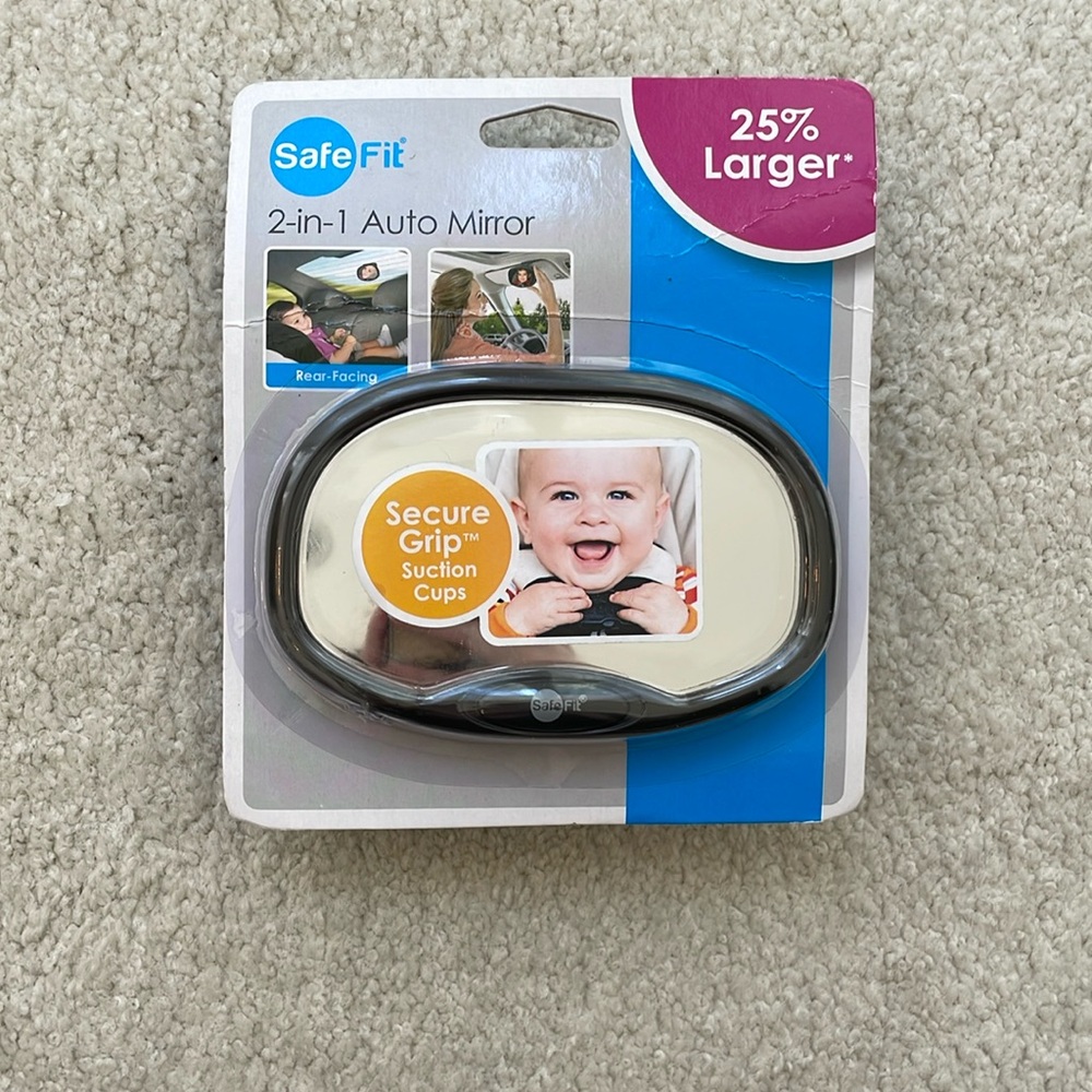 SafeFit Black 2-in-1 Auto Baby Mirror
